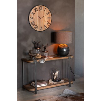 Pendule ronde en bois naturel 60*60*3 cm
