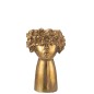 Cache-pot rosto em poliresina dourada 21,5 x 18,5 x 35 cm Cache-pot rosto em poliresina dourada 21,5 x 18,5 x 35 cm