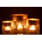 Photophore en verre transparent doré 15*15*15 cm