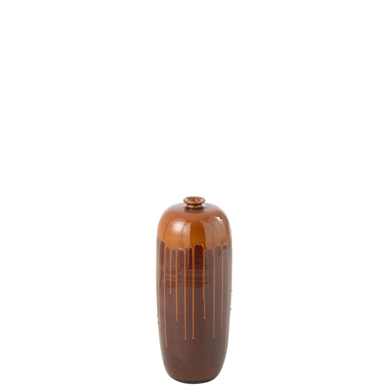 Vaso de cerâmica castanho 19x19x55 cm Vaso de cerâmica castanho 19x19x55 cm