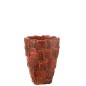 Vaso de cerâmica vermelho 21,5 x 21,5 x 28 cm Vaso de cerâmica vermelho 21,5 x 21,5 x 28 cm