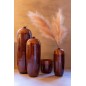 Vaso de cerâmica castanho 19x19x55 cm Vaso de cerâmica castanho 19x19x55 cm