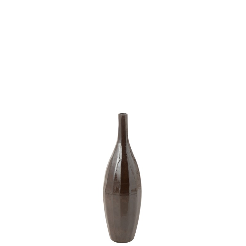 Vaso de cerâmica castanho 18x18x70 cm Vaso de cerâmica castanho 18x18x70 cm