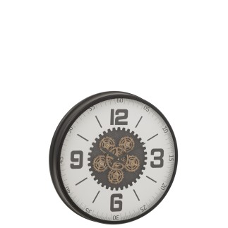 Pendule ronde en bois noir 60*9.5*60 cm