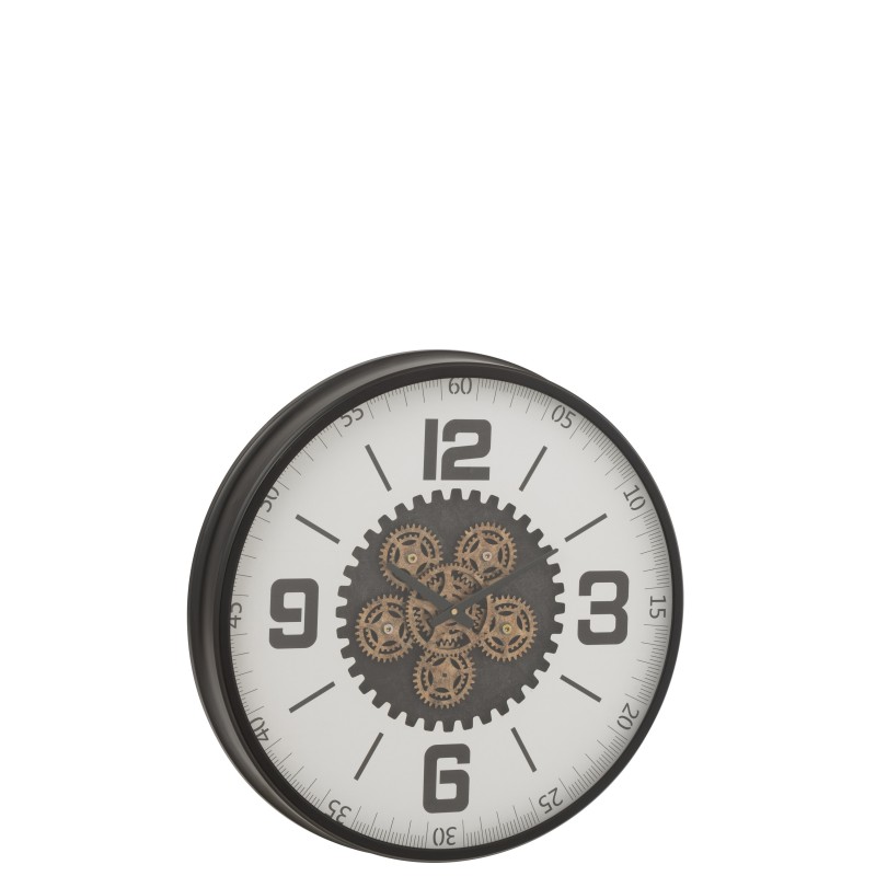Reloj redondo de madera negra 60*9.5*60 cm