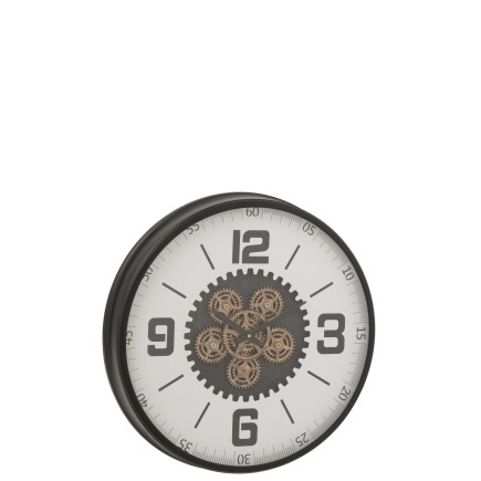 Pendule ronde en bois noir 60*9.5*60 cm