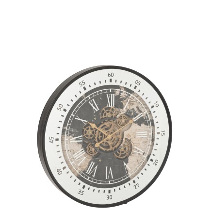 Pendule ronde en bois noir 79*10*79 cm