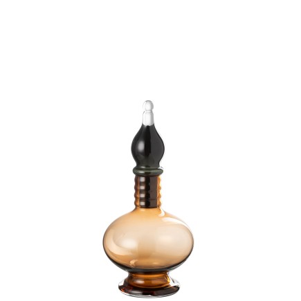 Bouteille avec bouchon en verre marron 17.5*17.5*38 cm