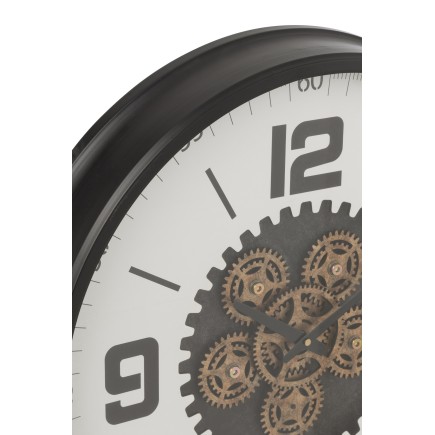 Pendule ronde en bois noir 60*9.5*60 cm
