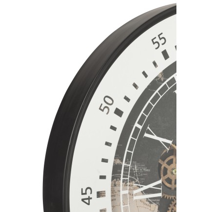 Pendule ronde en bois noir 79*10*79 cm