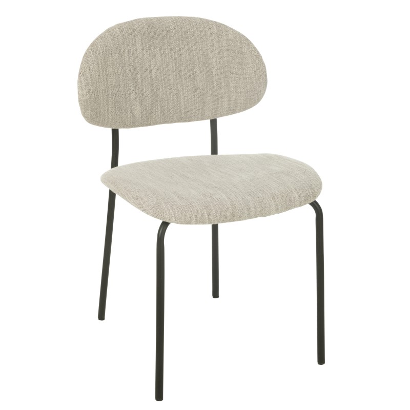 Cadeira em tecido bege 51x55x82 cm