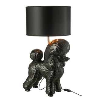 Lámpara caniche en polirresina negra 42*37*74.5 cm