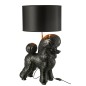 Lámpara caniche en polirresina negra 42*37*74.5 cm