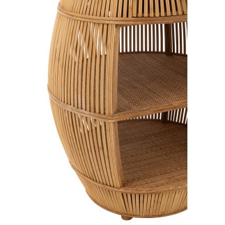 Meuble ovale en bois marron 61*61*79 cm