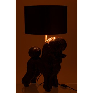 Lámpara caniche en polirresina negra 42*37*74.5 cm
