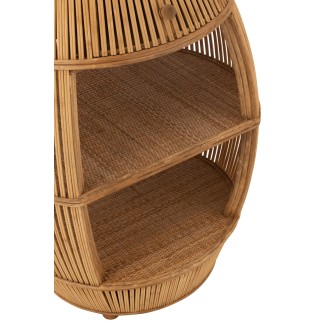 Meuble ovale en bois marron 61*61*79 cm