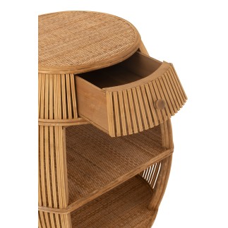 Meuble ovale en bois marron 61*61*79 cm