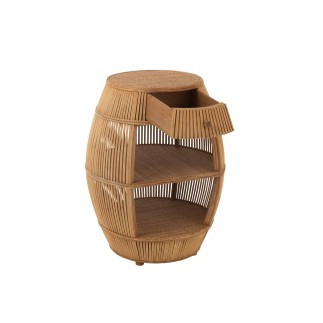 Meuble ovale en bois marron 61*61*79 cm