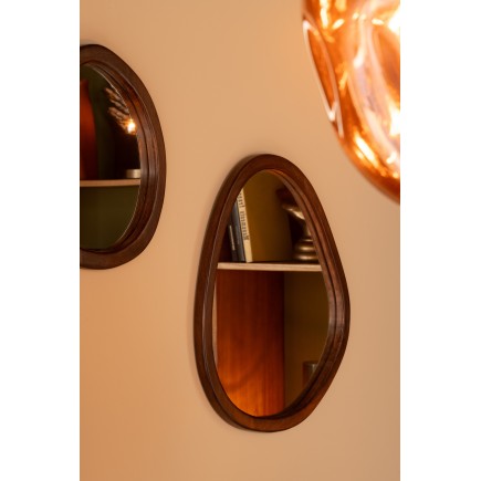 Miroir irrégulier en bois de manguier marron 120*71cm