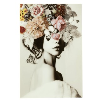 Decoración mural Olga en vidrio y papel 120*80 cm