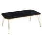 Table de salon en métal et bois noir 90*50*33 cm Table de salon en métal et bois noir 90*50*33 cm