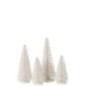 Lot de 4 sapins de Noël artificiel en plastique blanc 10x10x15 cm Lot de 4 sapins de Noël artificiel en plastique blanc 10x10x15 cm