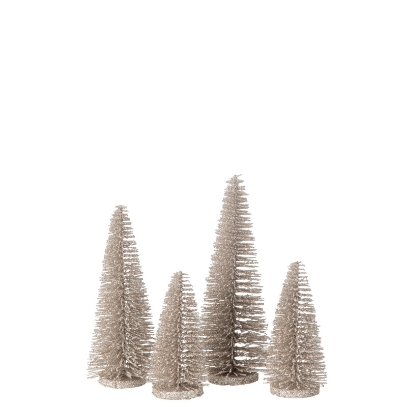 Lote de 4 árboles de Navidad artificiales de plástico gris H9 a 15 cm Lote de 4 árboles de Navidad artificiales de plástico gris H9 a 15 cm
