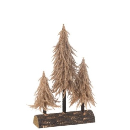 Árboles de Navidad artificiales con base de madera en plástico cobre 30*10*50 cm