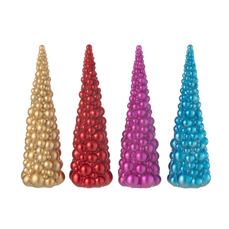 4 Árboles de Navidad de polirresina multicolor 10.5*10.5*33.5 cm 4 Árboles de Navidad de polirresina multicolor 10.5*10.5*33.5 cm