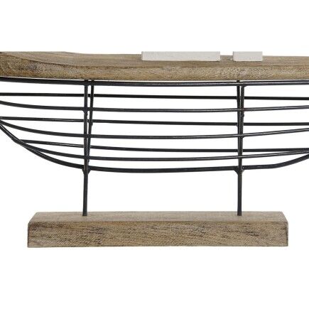Figura Decorativa Home ESPRIT Blanco Natural Velero Marinero Acabado envejecido 54 x 15 x 61,5 cm