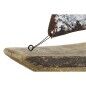 Figura Decorativa Home ESPRIT Blanco Natural Velero Acabado envejecido 35,3 x 8 x 46,5 cm