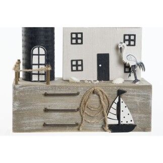 Figura Decorativa Home ESPRIT Azul Azul marino 17 x 8,5 x 30 cm (2 Unidades)