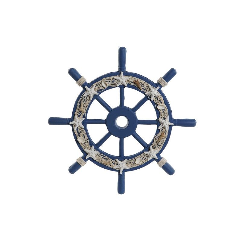 Decoración de Pared Home ESPRIT Azul marino Timón Mediterráneo 40,5 x 3 x 40,5 cm