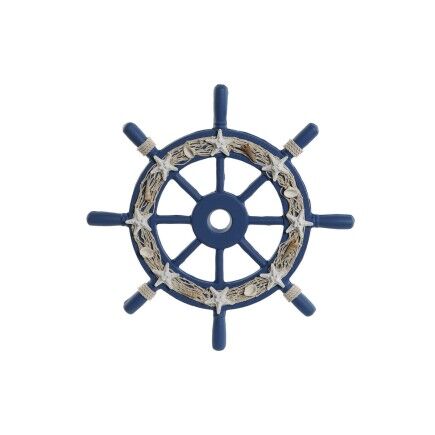 Decoración de Pared Home ESPRIT Azul marino Timón Mediterráneo 40,5 x 3 x 40,5 cm
