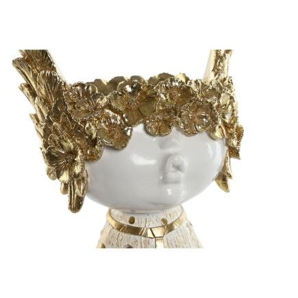Figura Decorativa Home ESPRIT Blanco Dorado 18 x 14 x 25 cm