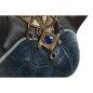 Figura Decorativa Home ESPRIT Azul Negro Dorado Africana 23 x 17 x 39 cm