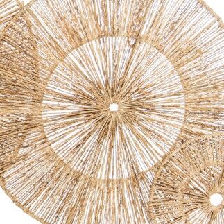 Décoration murale Alexandra House Living Rotin Fibre naturelle Cercles 115 x 45 x 0,5 cm