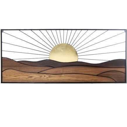 Decoración de Pared Alexandra House Living Metal Sol 117 x 50 x 3 cm