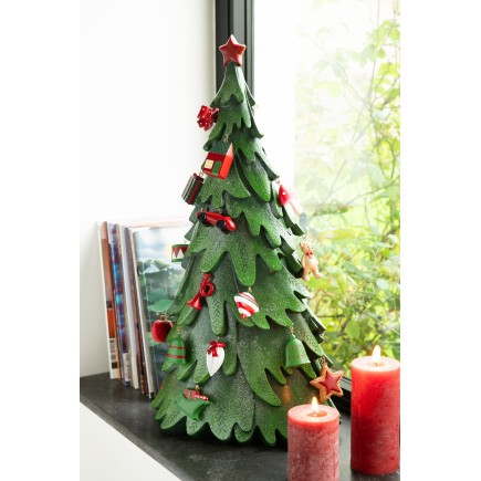 Albero di Natale in resina poliuretanica multicolore 33.5*21*63 cm