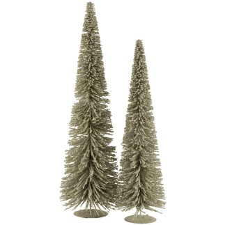 Albero di Natale in plastica verde brillantinata 27x27x101 cm