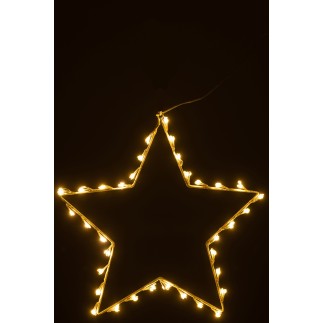 Estrella luminosa de metal blanco de 40x1x40 cm