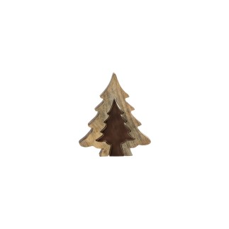Sapin puzzle en bois marron 16.5x2.5x19.5 cm