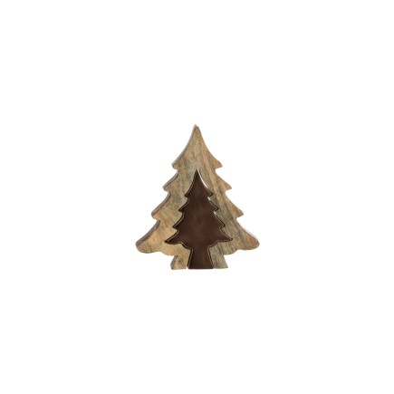 Sapin puzzle en bois marron 16.5x2.5x19.5 cm