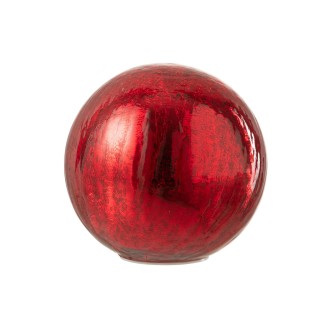 Bola de vidrio LED roja de 15x15x14 cm
