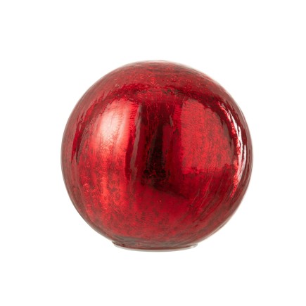 Bola de vidrio LED roja de 15x15x14 cm