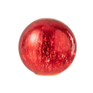 Bola de vidrio LED roja de 15x15x14 cm