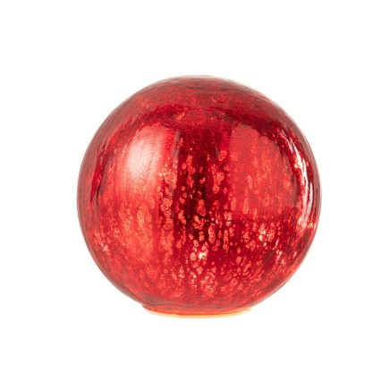 Bola de vidrio LED roja de 15x15x14 cm