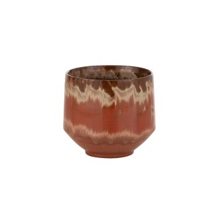 Macetero de cerámica roja de 16x16x16 cm
