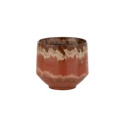 Macetero de cerámica roja de 16x16x16 cm