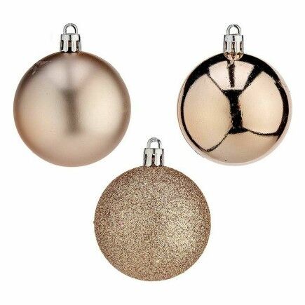 Set de Bolas de Navidad Champagne Plástico Ø 6 cm (12 Unidades)
